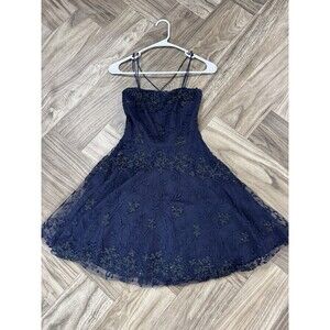 City Triangles Strapless Prom Formal Dress Junior's Woman's Size 3 Navy